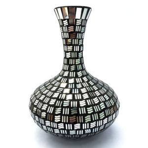 MV002-Black-Broad-Lower-Mosaic-Vase-Small